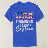 USA Drinking Team Captain American Flag 4th Of Jul Tシャツ (デザイン正面)