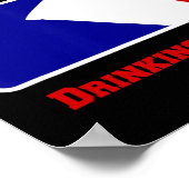 Usa Drinking Team Funny Party Beer Pong Game  ポスター (角)