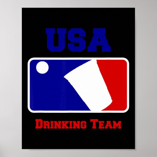 Usa Drinking Team Funny Party Beer Pong Game  ポスター (正面)