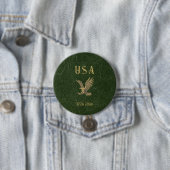 USA Eagle 1775 - 2026 Fax Green Leather  缶バッジ (インサイチュ)