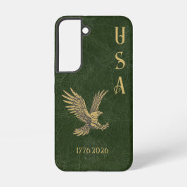 USA Eagle 1775 - 2026 Fax green leather  Samsung Galaxy S22ケース
