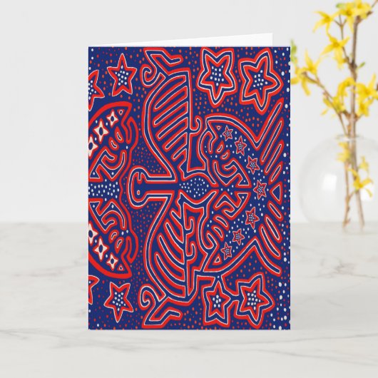 USA Eagle Democratic Patriot カード (黄色い花)