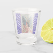 USA Eagle Fourth of July Patriotic Flag ショットグラス (裏面)