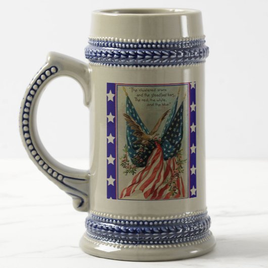USA Eagle Fourth of July Patriotic Flag ビールジョッキ