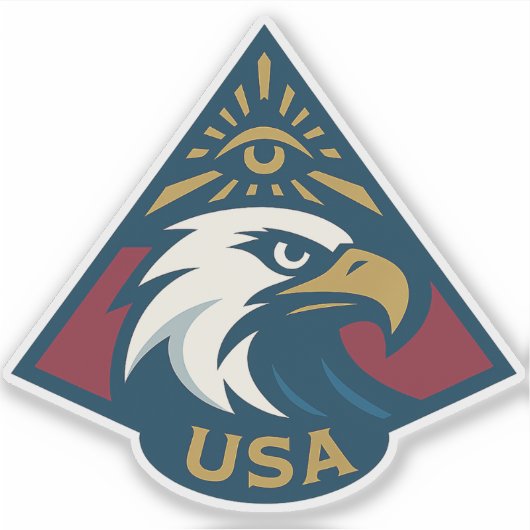 USA Eagle Pyramid Emblem — Eye of Providence シール (正面)
