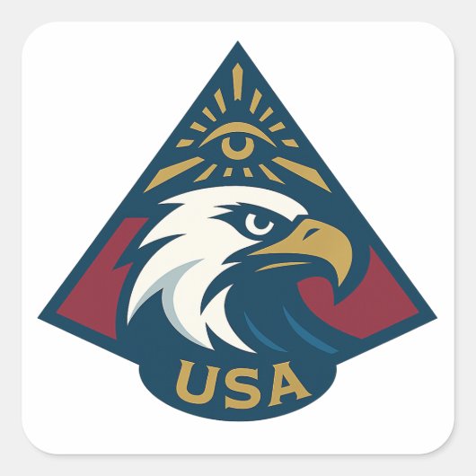 USA Eagle Pyramid Emblem — Eye of Providence スクエアシール (正面)