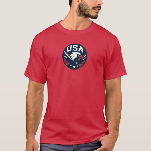 USA Eagle Rounddel – アグレッシブスポーツエンブレム Tシャツ (正面)