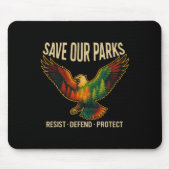 Usa Eagle Save Our Parks Resist National Park Prot マウスパッド (正面)