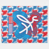 USA/EEUU FLAG SIMPLIFIED TEXT BY MASANSER PIXELAT フリースブランケット (正面(横))