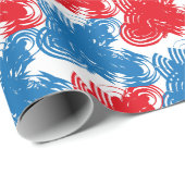 USA/EEUU FLAG SIMPLIFIED TEXT BY MASANSER PIXELAT ラッピングペーパー (ロールコーナー)