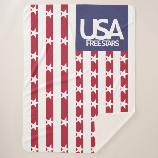 USA/EEUU FREE STARS FLAG BY MASANSER PIXELAT シェルパブランケット (正面)
