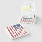 USA/EEUU FREE STARS FLAG BY MASANSER PIXELAT ストーンコースター (横)