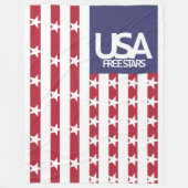 USA/EEUU FREE STARS FLAG BY MASANSER PIXELAT フリースブランケット (正面)