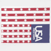 USA/EEUU FREE STARS FLAG BY MASANSER PIXELAT フリースブランケット (正面(横))