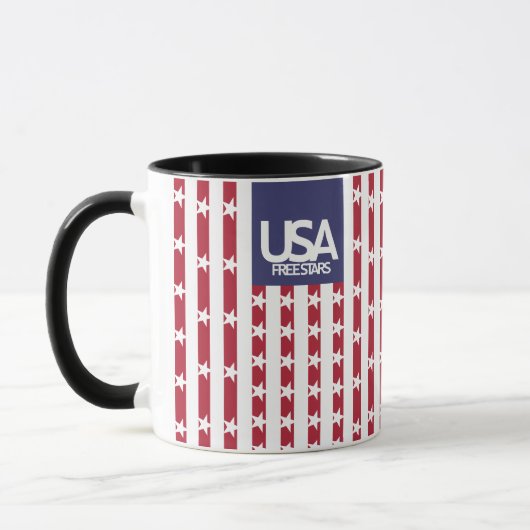 USA/EEUU FREE STARS FLAG BY MASANSER PIXELAT マグカップ (左)