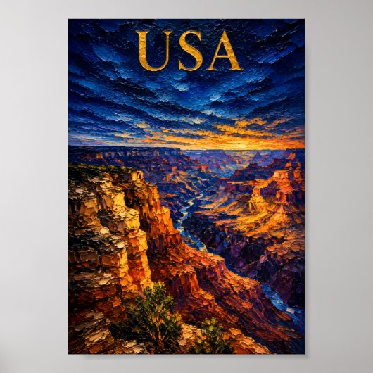 USA: Epic Sunset Grand Canyon Art Souvenir ポスター (正面)