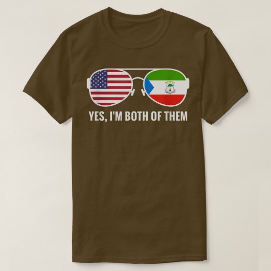 USA Equatorial Guinea Flag Sunglasses Equatoguinea Tシャツ (デザイン正面)