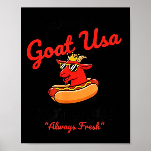 Usa Famous Goat Usa Hot Dogs, Funny American Bbq & ポスター (正面)