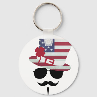 USA Fan with Mustache キーホルダー