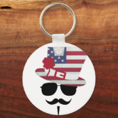 USA Fan with Mustache キーホルダー (正面)