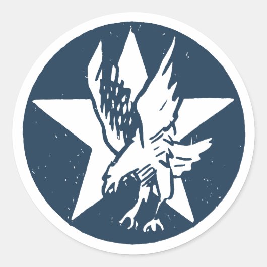 USA Fighting Squadron Insignia ラウンドシール (正面)