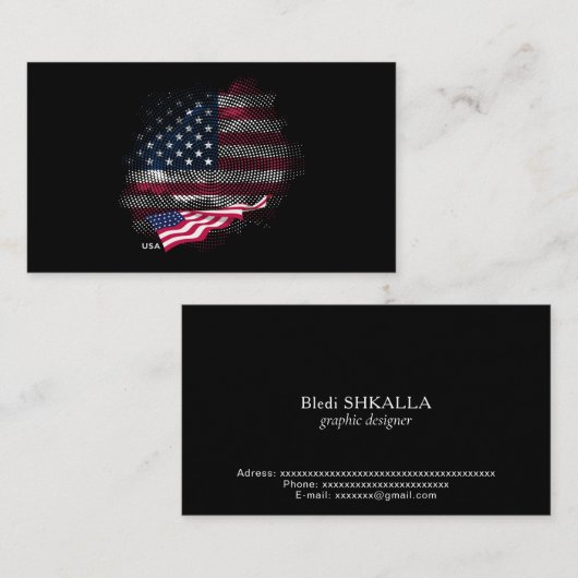 USA flag 名刺 (正面/裏面)