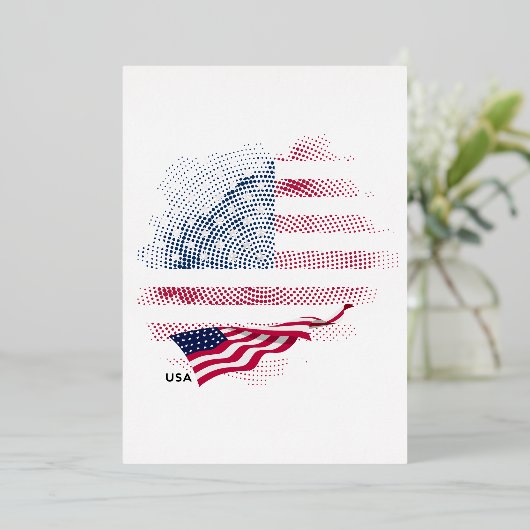 USA flag 箔招待状 (立ち正面)
