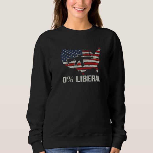 USA Flag 0 Liberal AR15 American Flag Republican スウェットシャツ (正面)