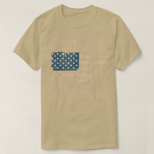 Usa Flag 4th メリーof You Know the Thing happy 4 J Tシャツ (デザイン正面)