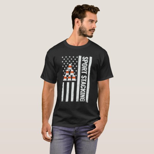 USA Flag 4th of July Sport Stacking cups speed cup Tシャツ (正面フル)