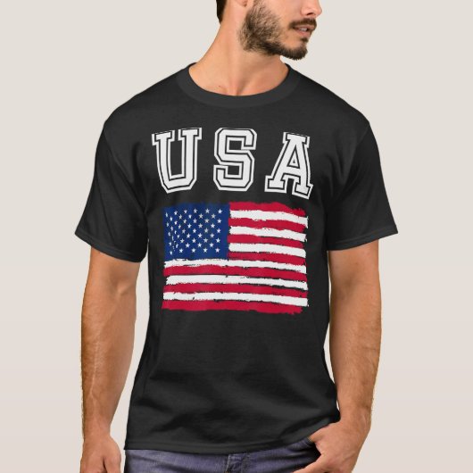 USA flag 4th of july us day of independence Tシャツ (正面)