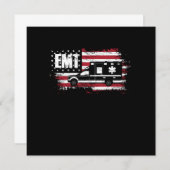 USA Flag Ambulance EMT EMS Doctor First Aid Parame 招待状 (正面/裏面)