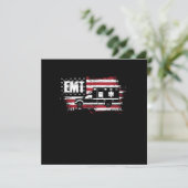 USA Flag Ambulance EMT EMS Doctor First Aid Parame 招待状 (スタンド正面)