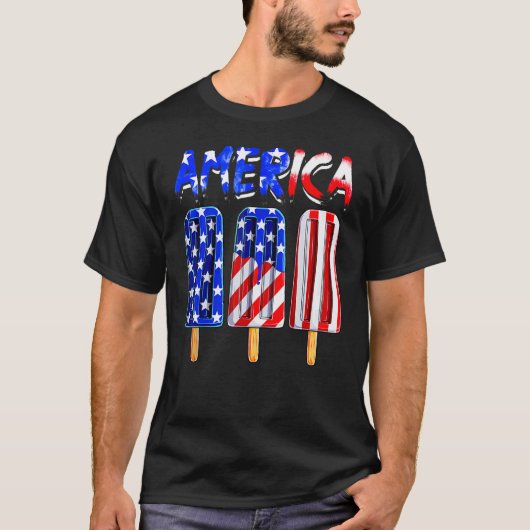 USA Flag America Cream Popsicle Patriotic 4th Of J Tシャツ (正面)