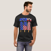 USA Flag America Cream Popsicle Patriotic 4th Of J Tシャツ (正面フル)