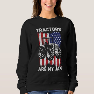 USA Flag America Farm Tractor Farming Life Farmer スウェットシャツ