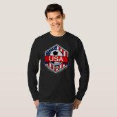 USA Flag American Patriotic Soccer Fan Player Foot Tシャツ (正面フル)