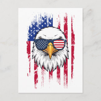 USA Flag And American Bald Eagle Grunge ポストカード