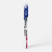 USA Flag And American Bald Eagle Grunge iPhoneケース (右側面)