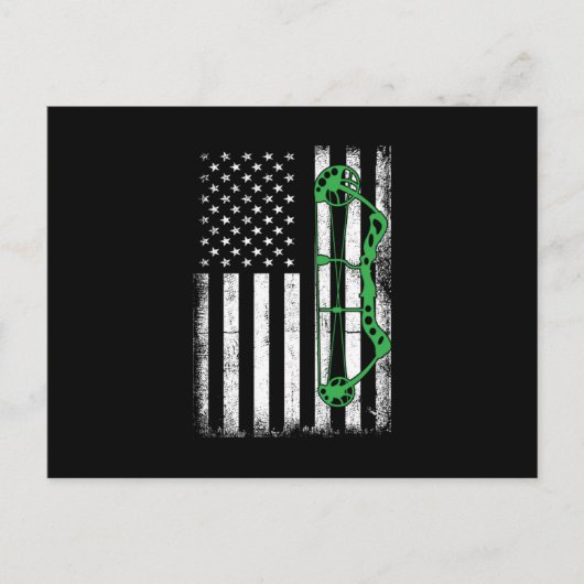 USA Flag Arrow Bow Archery Bowman Shooting Archer  ポストカード (正面)