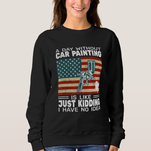 USA Flag auto body painter car painter accessories スウェットシャツ (正面)