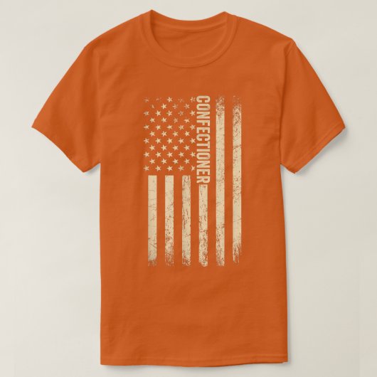USA Flag Baking - Proud American Confectioner  Tシャツ (デザイン正面)