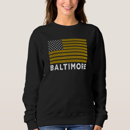 USA Flag Baltimore Purple Baltimore American Flag  スウェットシャツ (正面)