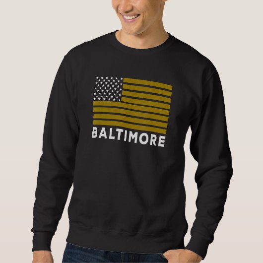 USA Flag Baltimore Purple Baltimore American Flag  スウェットシャツ (正面)