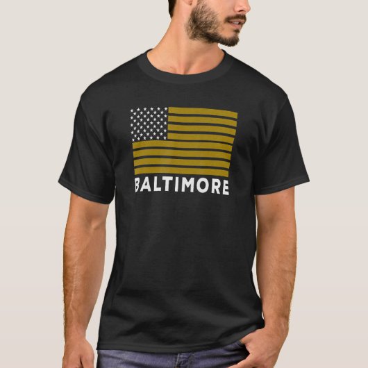 USA Flag Baltimore Purple Baltimore American Flag  Tシャツ (正面)