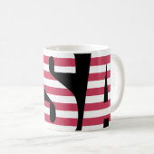 USA Flag Barcode Graphic Mug - Bold Social Comment コーヒーマグカップ (正面右)