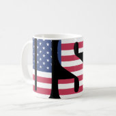 USA Flag Barcode Graphic Mug - Bold Social Comment コーヒーマグカップ (正面左)