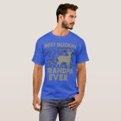 USA Flag Best Bucking Grandpa Ever Hunting Grandpa Tシャツ (正面フル)