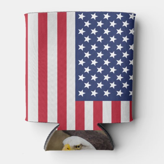 USA Flag Beverage Cooler – American Bald Eagle 缶クーラー (正面)