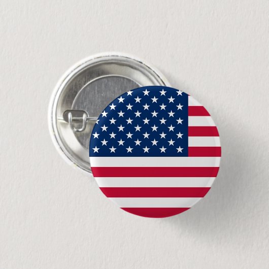 USA Flag Button Patriotic 缶バッジ (正面&裏面)